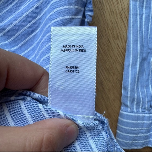 BEACH LUNCH LOUNGE  LONG SLEEVES STRIPED WHITE AND BLUE SHIRT  - XS - Picture 8 of 15